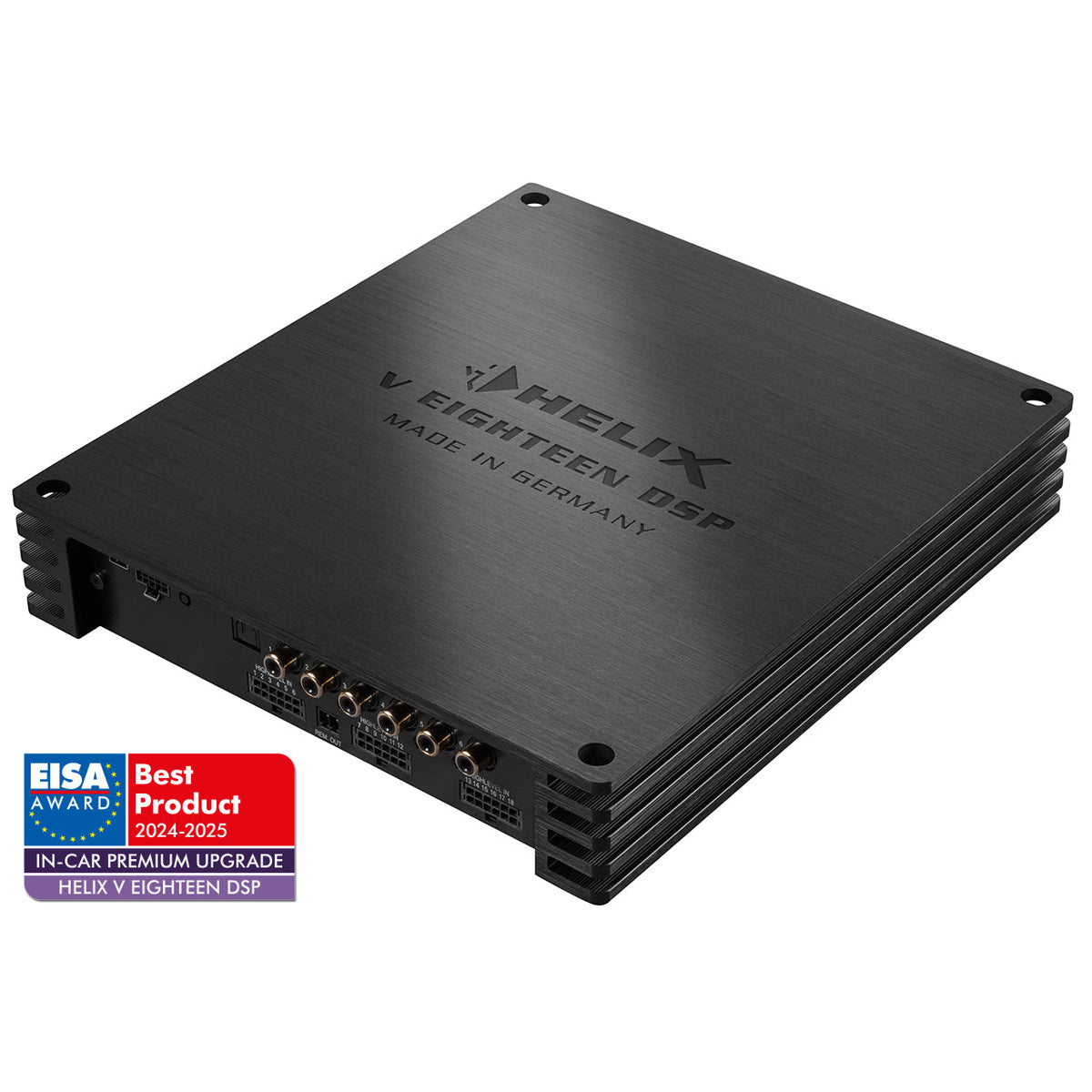 HELIX V EIGHTEEN DSP amplifier — flagship built-in-DSP car amplifier